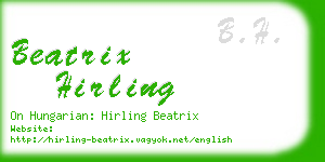 beatrix hirling business card